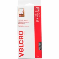 Velcro Brand VELCRO® Brand Sticky-Back Hook and Loop Fasteners, 5/8 Inch Diameter, Clear, 75/Pack
